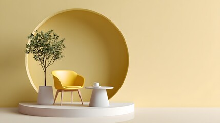 Poster - A flat minimalist scene for stock photo, creative design use, high quality