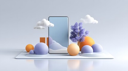 Poster - A flat abstract scene for stock photo, creative design use, high quality