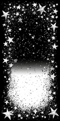 Poster - This artistic background features a starry night sky filled with sparkling stars on a black canvas, ideal for creative projects, posters, and wallpapers.