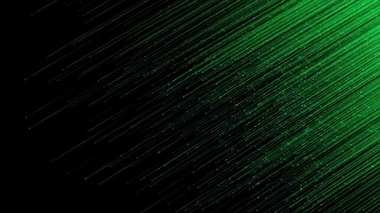 Poster - Abstract background of glowing green digital lines streaking across a dark background