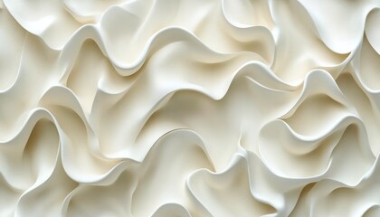 Poster - Subtle Waves of Elegance Creamy White 3D Texture with Gentle Contours for Minimalist Backgrounds