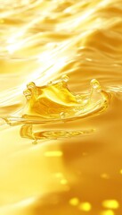 Poster - Fluid Golden Background with Gentle Ripples and Bright Light Reflections, Abstract Nature Beauty