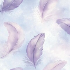 Poster - Beautiful and intricate design of feathers in various shades of purple