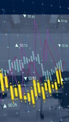 Poster - Animation of graphs and processing data over computers on desks at office