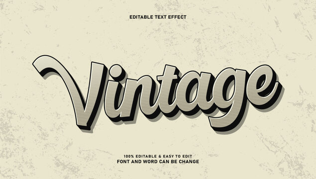 Editable vintage retro text effect