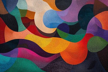 Poster - A colorful abstract painting with many different colors and shapes