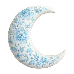 Canvas Print - png floral crescent moon design