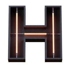 Fototapete - Bright Neon Font with fluorescent tubes.Metallic futuristic  cyberpunk Alphabet. 3d Rendering Isolated on black Background.