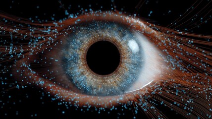 Poster - Biometric eye scan showcasing advanced artificial intelligence technology for identification