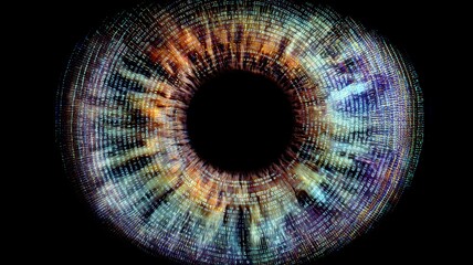 Poster - Innovative depiction of biometric eye technology showcasing fingerprint and data integration