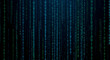 © Ali - Binary code stream in shades of green and blue falling down on a dark background creating a matrix effect