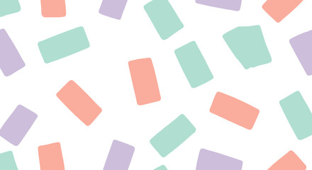 Poster - Colorful geometric pattern with pastel rectangles on white background