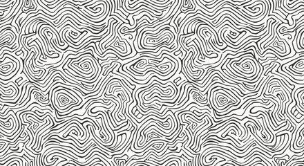 Poster - Abstract black and white topographic line pattern background