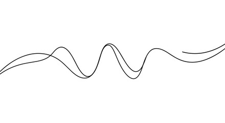 Poster - Minimalist abstract wave line design on white background