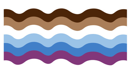 Poster - Abstract wavy pattern with earth and ocean tones on white background