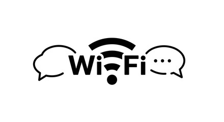 Poster - Wi-fi communication symbol with speech bubbles for connectivity