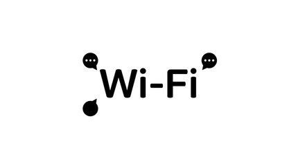 Poster - Minimal wi-fi communication with speech bubbles in black and white des