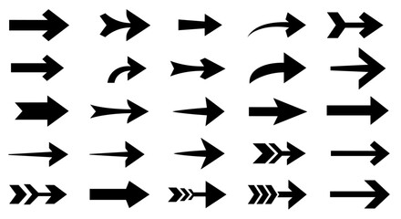 Poster - Collection of black arrow shapes pointing in various directions