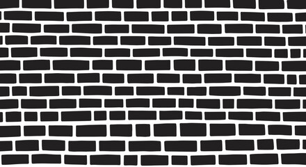 Poster - Monochrome brick pattern background with abstract wave effect