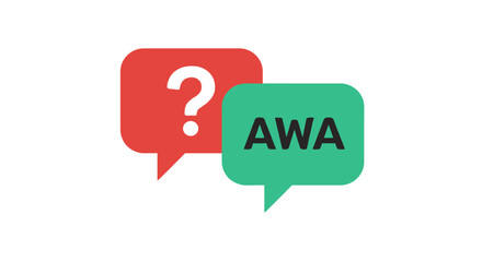 Poster - Colorful communication bubble icons with question and answer symbols o