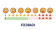 © Maureen - Emoji feedback scale with emoticons and star ratings for customer sati