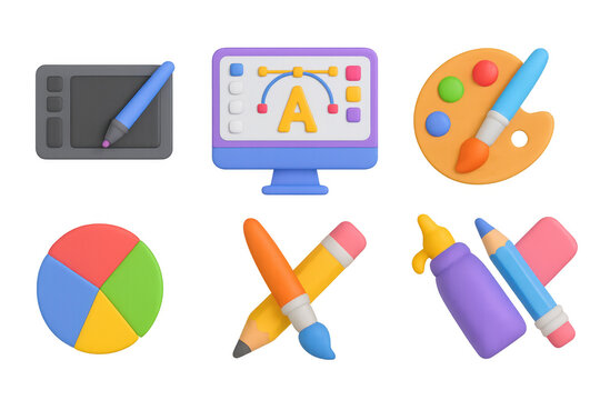 Creative tools for digital and traditional art in 3d style