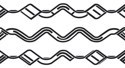 Poster - Abstract geometric patterns with zigzag and linear shapes