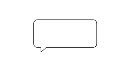 Poster - Minimalist speech bubble outline on white background