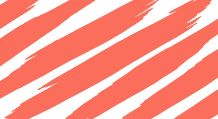 Poster - Abstract hand-drawn coral brush stroke pattern on white background