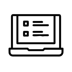Poster - Laptop checklist icon for online survey, digital form, task management and project planning tool