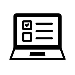Poster - Online survey form on laptop for feedback and questionnaire with checklist and task management app