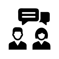 Poster - Communication between people icon vector illustration showing conversation and discussion between two persons