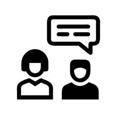 Poster - Illustration of business communication meeting with speech bubble for discussion and teamwork vector icon