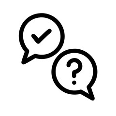 Poster - Check question mark speech bubble icon vector illustration for faq help and support concept design