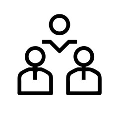 Poster - Find team leader management hierarchy organization structure business head team members group icon vector