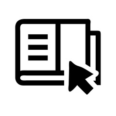 Poster - Online book reading icon vector illustration for education ebook library and digital literature concept