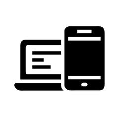 Poster - Laptop and mobile phone vector icon for responsive design website development and application interface ui