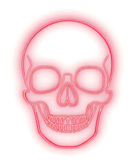 Canvas Print - png skull light neon illustration.
