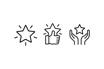 Poster - Illustrations Conveying Positive Affirmation through Stars, a Thumbs Up, and Giving Hands, Portraying Appreciation, Recognition, and Support