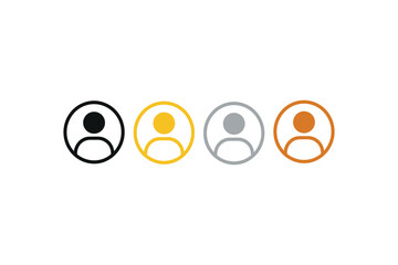 Poster - Diverse User Profile Icons Black Yellow Silver and Bronze Representing Team Members or Options for Personalization and Character Selection