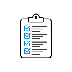Poster - Checklist Clipboard with Four Marked Items and Several Additional Lines for a List of Things to be Checked Off