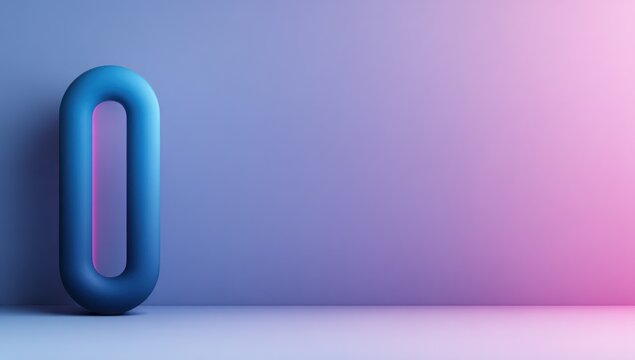 A stylized, 3d rendering of the number zero.