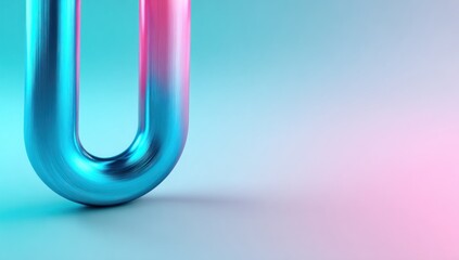 Poster - Vibrant, gradient-filled, metallic letter U.