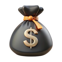 Poster - 3d money bag with dollar sign isolated on white background