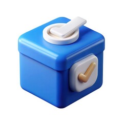Poster - 3d blue check mark box icon isolated on white background