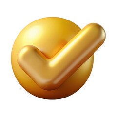 Poster - 3d golden check mark symbol isolated on white background