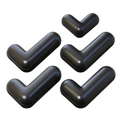 Poster - 3d black checkmarks collection isolated on white background