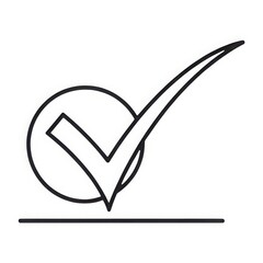 Poster - 3d check mark symbol with line isolated on white background
