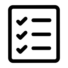 Poster - Simple Line Style Checklist With Check Marks And List Icon Design