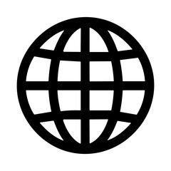Poster - Simple Black Outline Global Network Connection Globe Icon Illustration